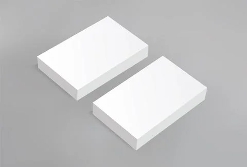 Stack Of Blank Poster Business Card Flyer Cover Mockup White Branding Template Stock Illustration