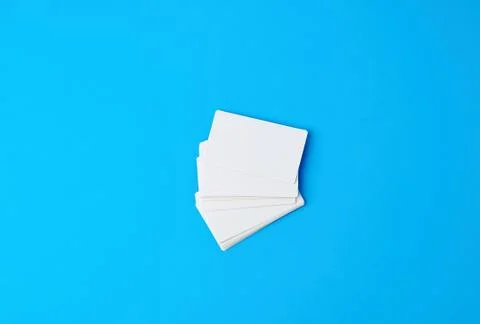 Stack of blank rectangular paper white business cards Foto stock