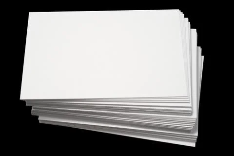 A stack of blank white business cards. Fotos Stock