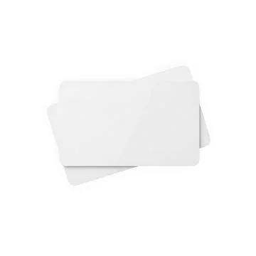 A stack of blank white index cards ready for use on a white background Stock Illustration