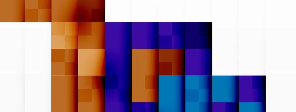 A stack of blue and orange blocks on a white background Stock Illustration