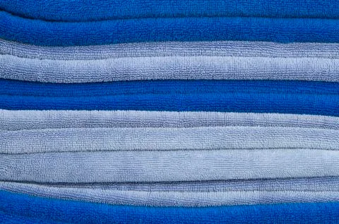 Stack of blue and white towels Foto stock