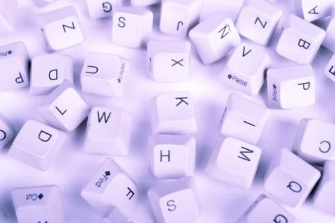 Stack of blue Computer Keyboard keys Stock Photos