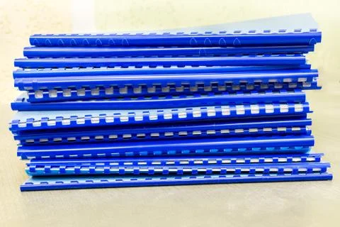 Stack of blue folders with documents 库存照片