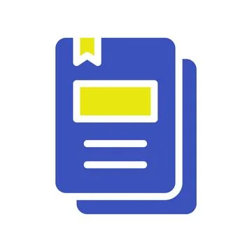 Stack of Blue Paper Documents with Yellow Tag Stockillustratie