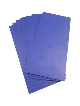 Stack of blue sheets isolated on white background isolated on white backgroun Stock Photos