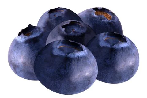 Stack of blueberries isolated on white with clipping path Foto stock