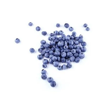 Stack of blueberries isolated on white with clipping path Stock Photos
