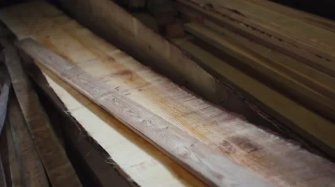 Stack the boards in a heap Stock Footage 66445853