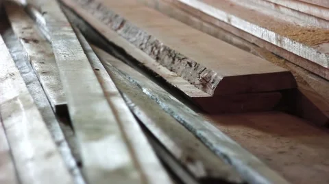 Stack the boards in a heap Stock Footage 66445862
