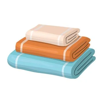 A stack of body towels of different sizes. vector illustration Stock Illustration