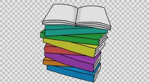 Stack of book 1 Sketch illustration hand drawn animation transparent Stock Footage 64350740
