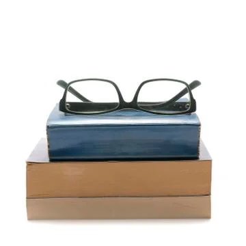 Stack of book and glasses Stock Photos