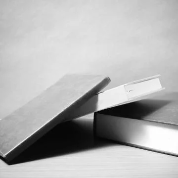 Stack of book black and white color tone style Stock Photos