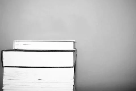 Stack of book black and white color tone style Stock Photos