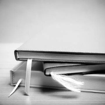 Stack of book black and white color tone style Stock Photos
