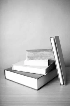 Stack of book black and white color tone style Stock Photos