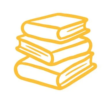 Stack book hand drawn doodle. Vector doodle illustration icon isolated on w.. Stock Illustration