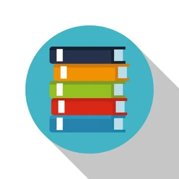 Stack book library office elements Stock Illustration