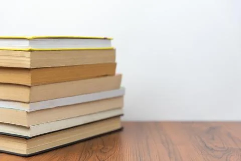 Stack book on white background. Education back to school concept. Stock Photos