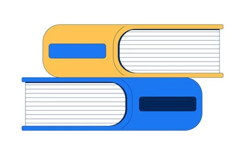 Stack of books 2D cartoon object Stock Illustration