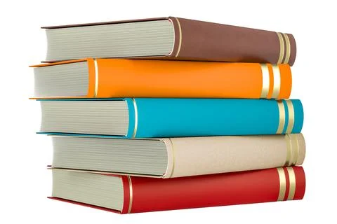 Stack of books, 3D rendering 库存插图