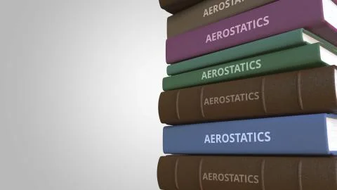 Stack of books on AEROSTATICS, 3D rendering Stock Illustration