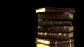 Stack of books with alpha channel HD Footage