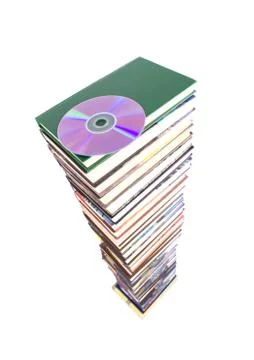 Stack of books and cd Stock-Fotos