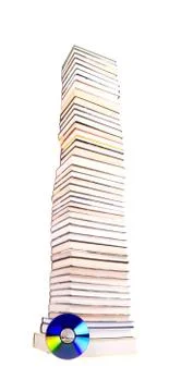 Stack of books and cd Stock Photos