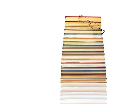 Stack of books and glasses Stock Photos