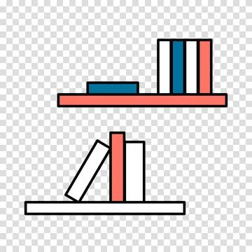 Stack of books and magazines. Home library. Vector clipart on a transparent b Stock Illustration