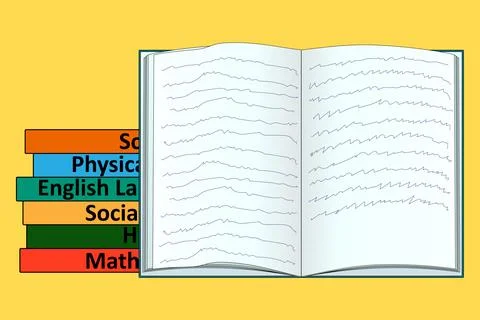 Stack of Books and Open Book Illustration イラスト素材