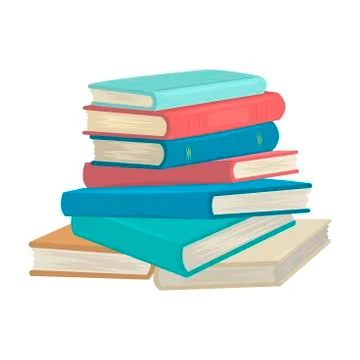 Stack of books and textbooks. Vector Isolated Object Illustrazione stock