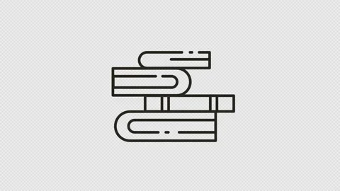 Stack of Books Animated Outline Icon Stock Footage 327502641