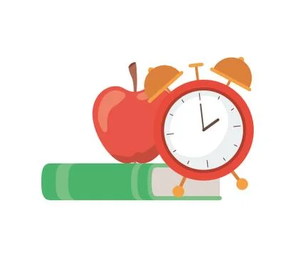 Stack of books with apple fruit icon Stock Illustration