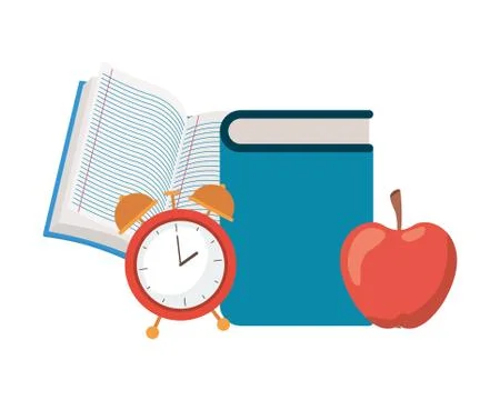 Stack of books with apple fruit icon Stock Illustration