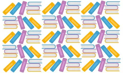 Stack of books background Stock Illustration