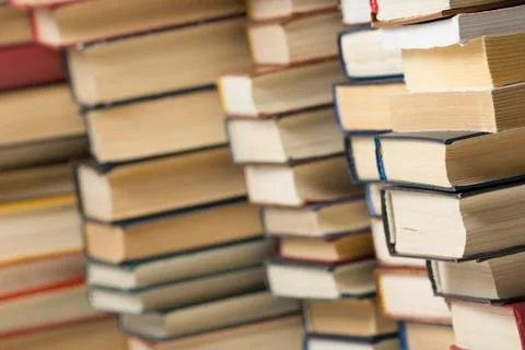 Stack of books background. many books piles. 库存照片