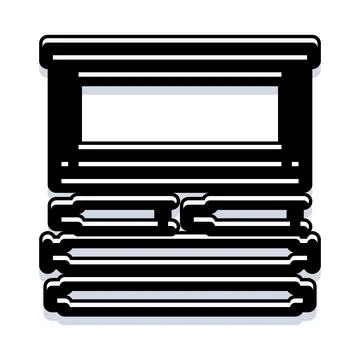 Stack of books black and white icon illustration Illustrazione stock