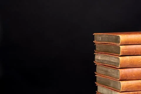 Stack of Books Black Background Stock Photos