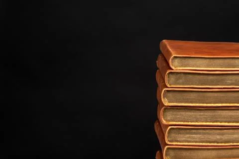 Stack of Books Black Background Stock Photos
