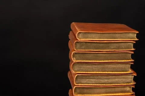 Stack of Books Black Background Stock Photos