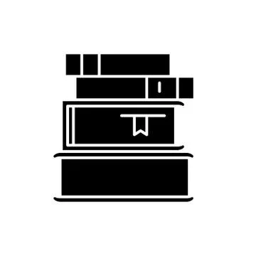 Stack of books black icon, vector sign on isolated background. Stack of books 스톡 일러스트