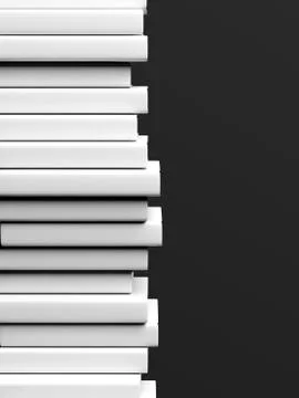 Stack of books with blank hardcover, isolated on black background. Stock Illustration