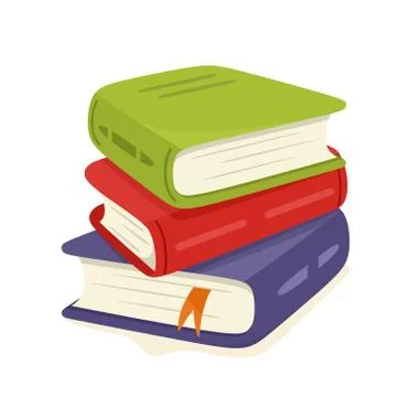 A stack of books. Book day, back to school, library, textbooks. Vector illustrat Stock Illustration