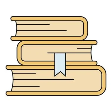 Stack of books with bookmark, knowledge and education Stock Illustration