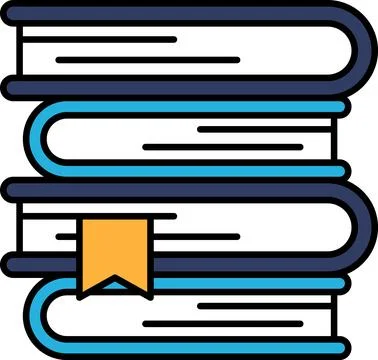 A stack of books with a bookmark in the middle Stockillustratie