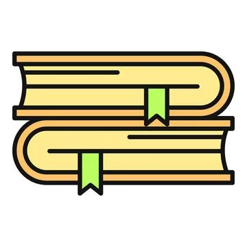 Stack of books with bookmarks concept illustration Stock Illustration