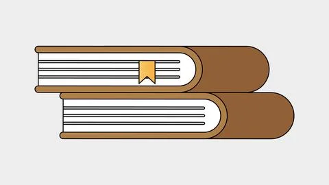 Stack of Books with Bookmarks Illustration Stock Illustration